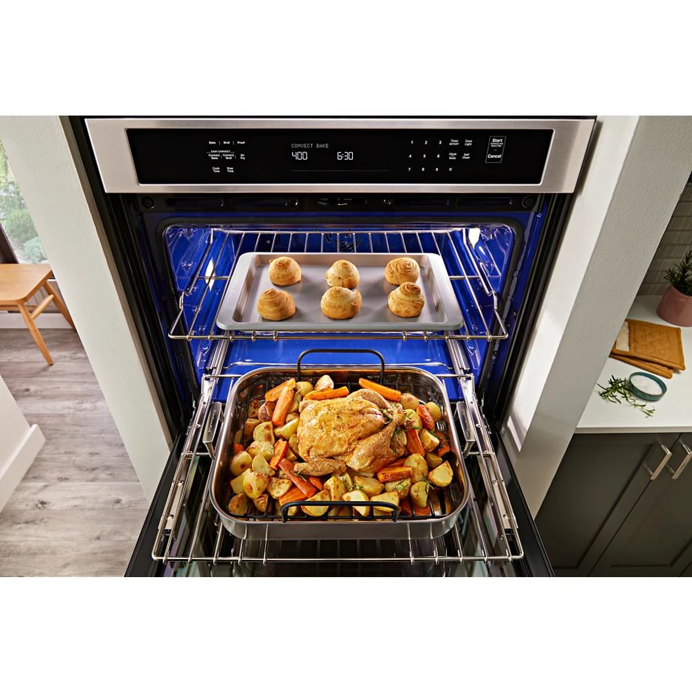 30" Combination Microwave Wall Ovens with Air Fry Mode. KOEC530PWH