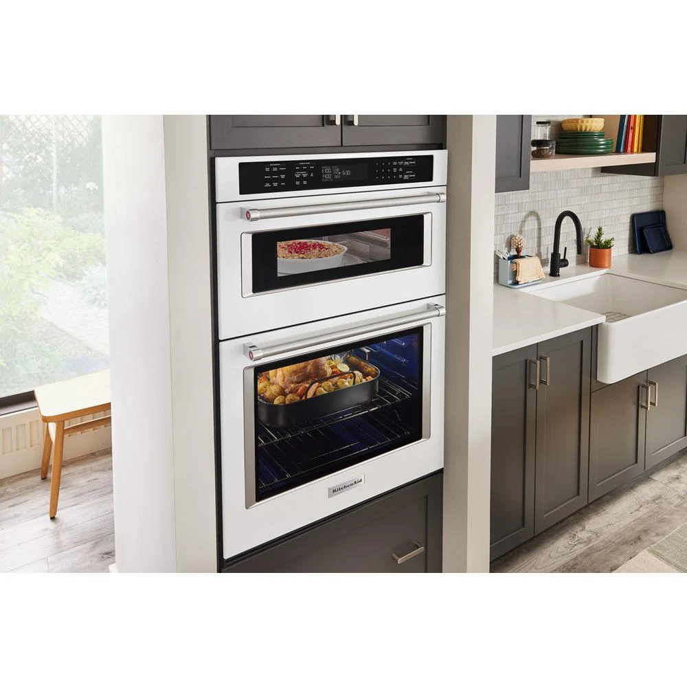30" Combination Microwave Wall Ovens with Air Fry Mode. KOEC530PWH