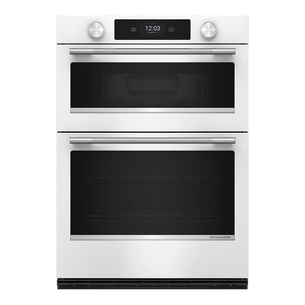 30-inch Smart Electric Combo Wall Oven with Assisted Cooking Modes - White KOEC730SWH