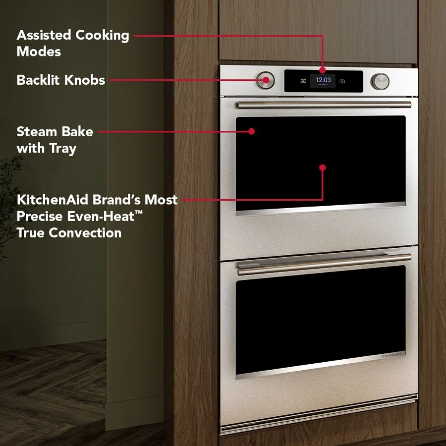 27-inch Smart Electric Double Wall Oven with Assisted Cooking Modes - PrintShield™ Finish KOED727SPS