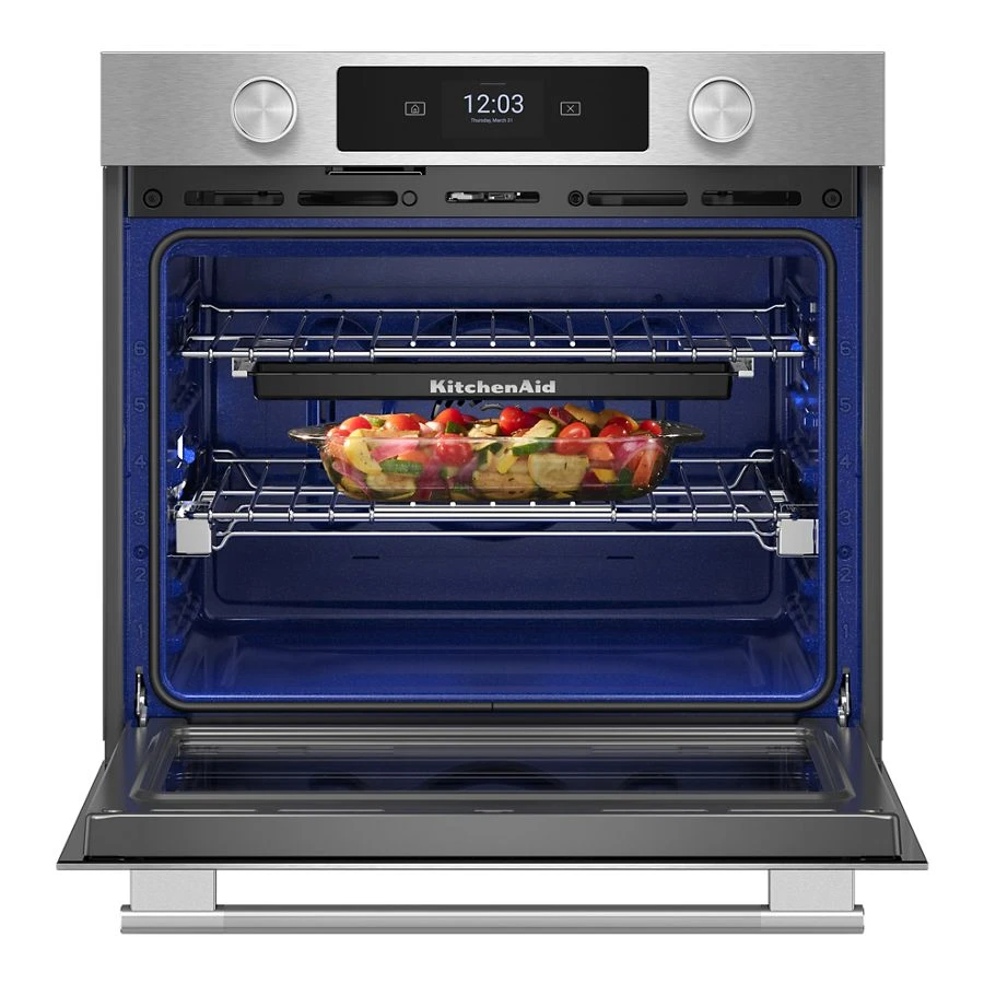 27-inch Smart Electric Single Wall Oven with Assisted Cooking Modes - PrintShield™ Finish KOES727SPS