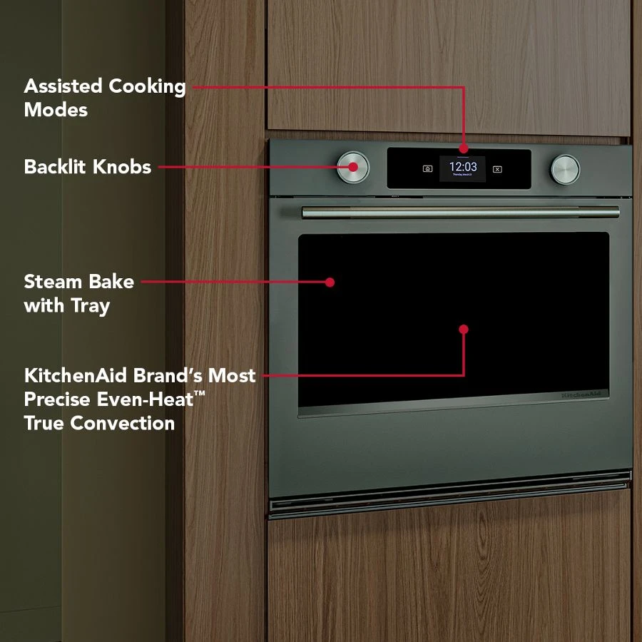 30-inch Smart Electric Single Wall Oven With Assisted Cooking Modes - Juniper KOES730SJP