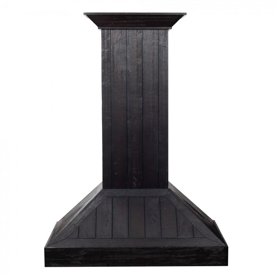 36 In. Wooden Convertible Vent Wall Mount Range Hood In Rustic Dark Finish KPDD36
