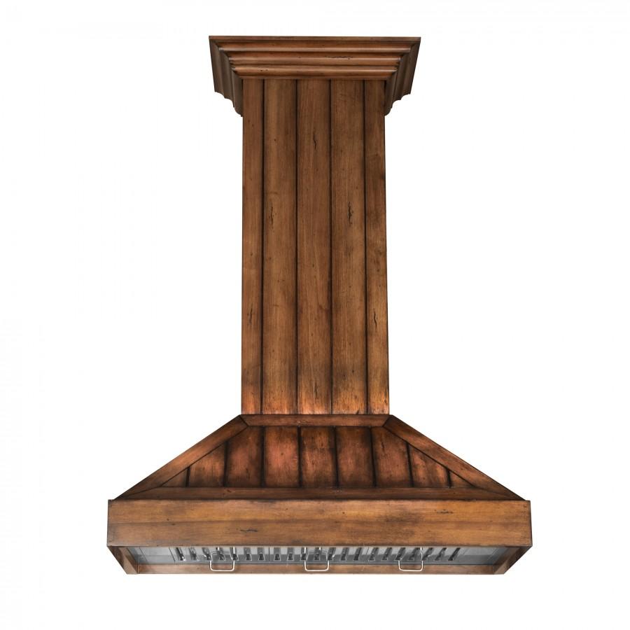 36" Wooden Convertible Vent Wall Mount Range Hood  - Includes Motor - 36 Inch KPLL36