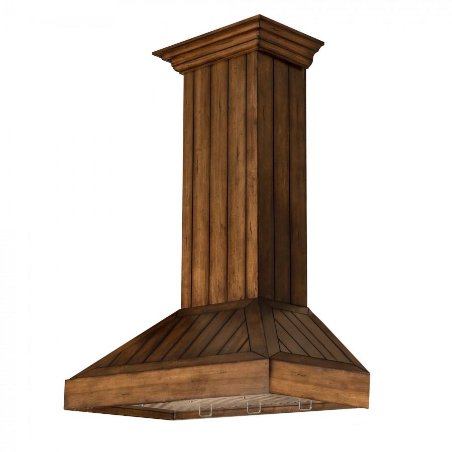 36" Wooden Convertible Vent Wall Mount Range Hood  - Includes Motor - 36 Inch KPLL36