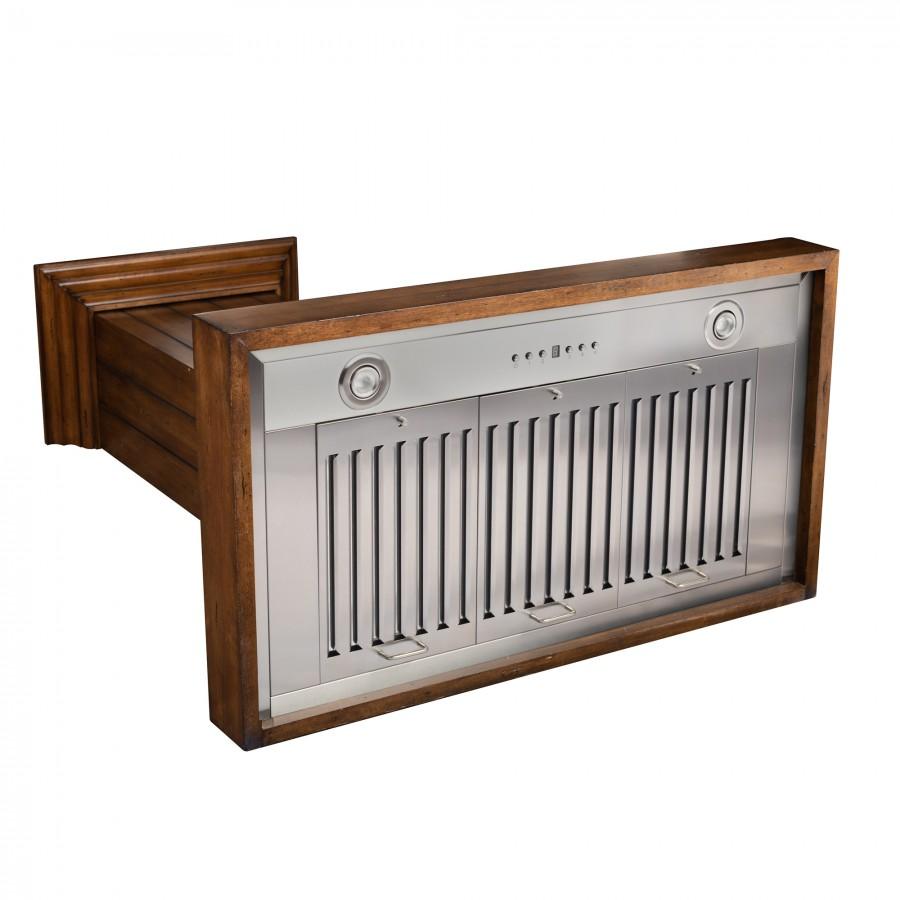 36" Wooden Convertible Vent Wall Mount Range Hood  - Includes Motor - 36 Inch KPLL36