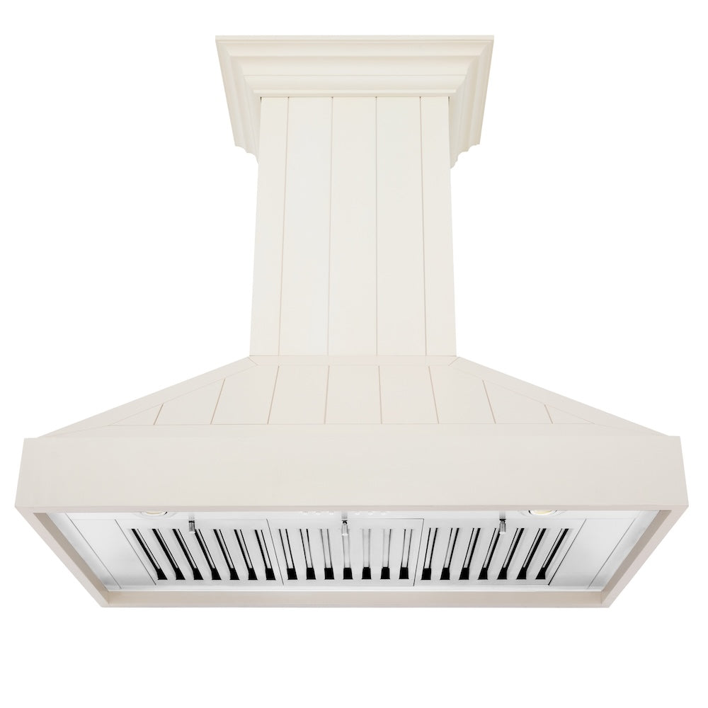 30" Ducted Vent Wooden Wall Mount Range Hood in Cottage White KPTT30
