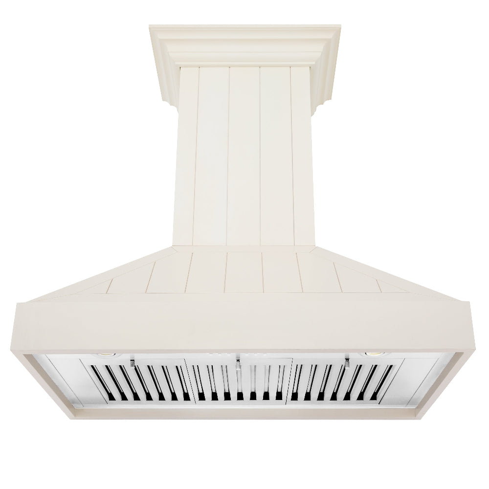 36"Ducted Vent Wooden Convertible Vent Wall Mount Range Hood in Cottage White KPTT36