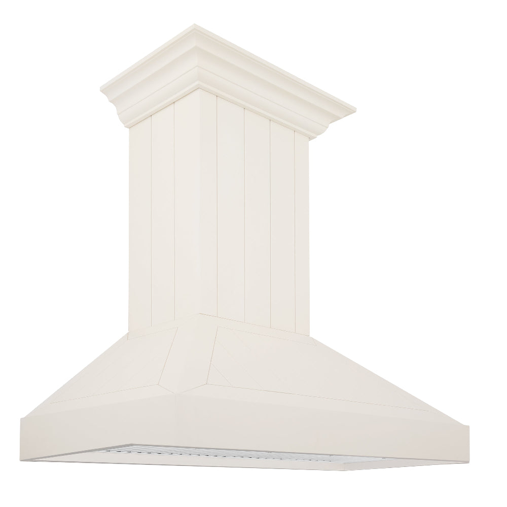 36"Ducted Vent Wooden Convertible Vent Wall Mount Range Hood in Cottage White KPTT36