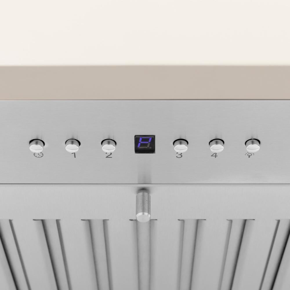 36"Ducted Vent Wooden Convertible Vent Wall Mount Range Hood in Cottage White KPTT36