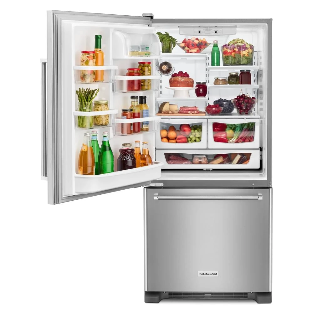 19 cu. ft. 30-Inch Width Full Depth Non Dispense Bottom Mount Refrigerator KRBL109ESS