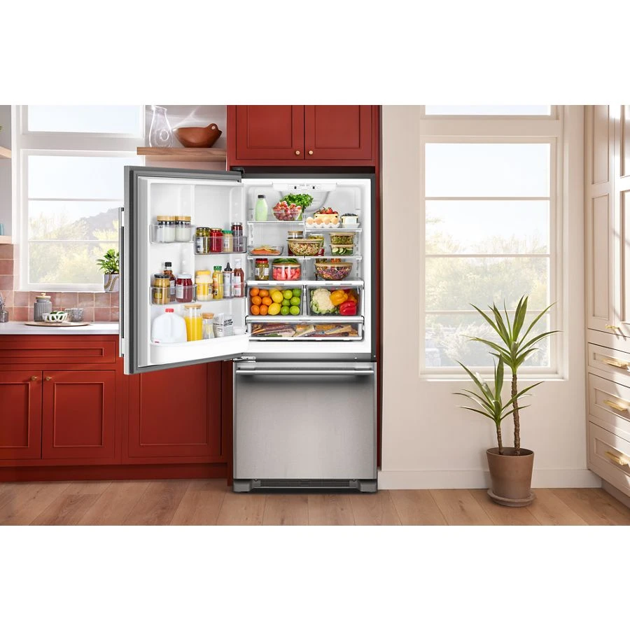 19 Cu. Ft. 30-Inch Standard-Depth Bottom Mount Refrigerator with Left Door Swing KRBL130SPS