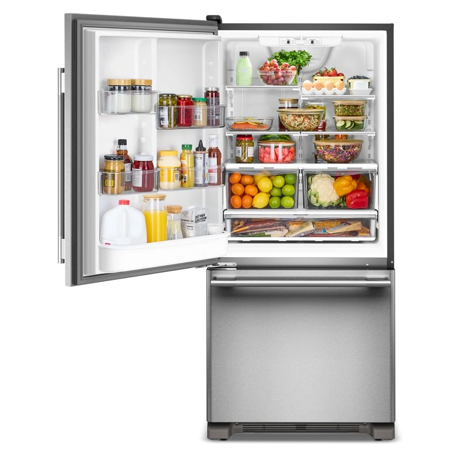 19 Cu. Ft. 30-Inch Standard-Depth Bottom Mount Refrigerator with Left Door Swing KRBL130SPS
