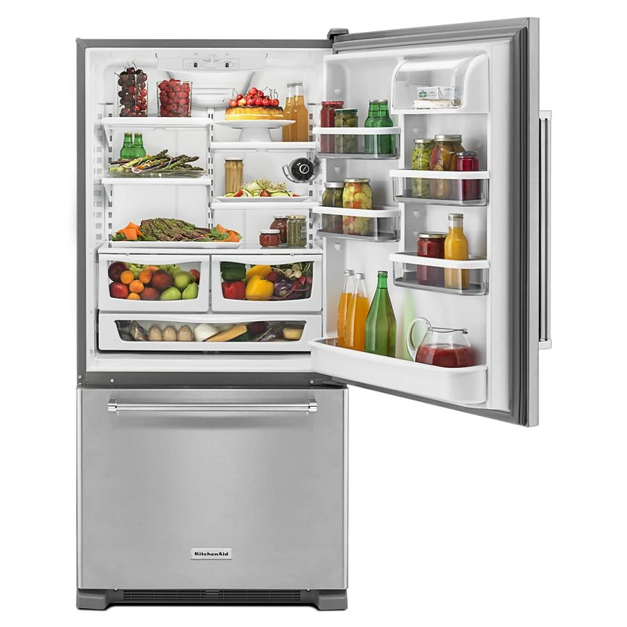 22 cu. ft. 33-Inch Width Full Depth Non Dispense Bottom Mount Refrigerator KRBR102ESS