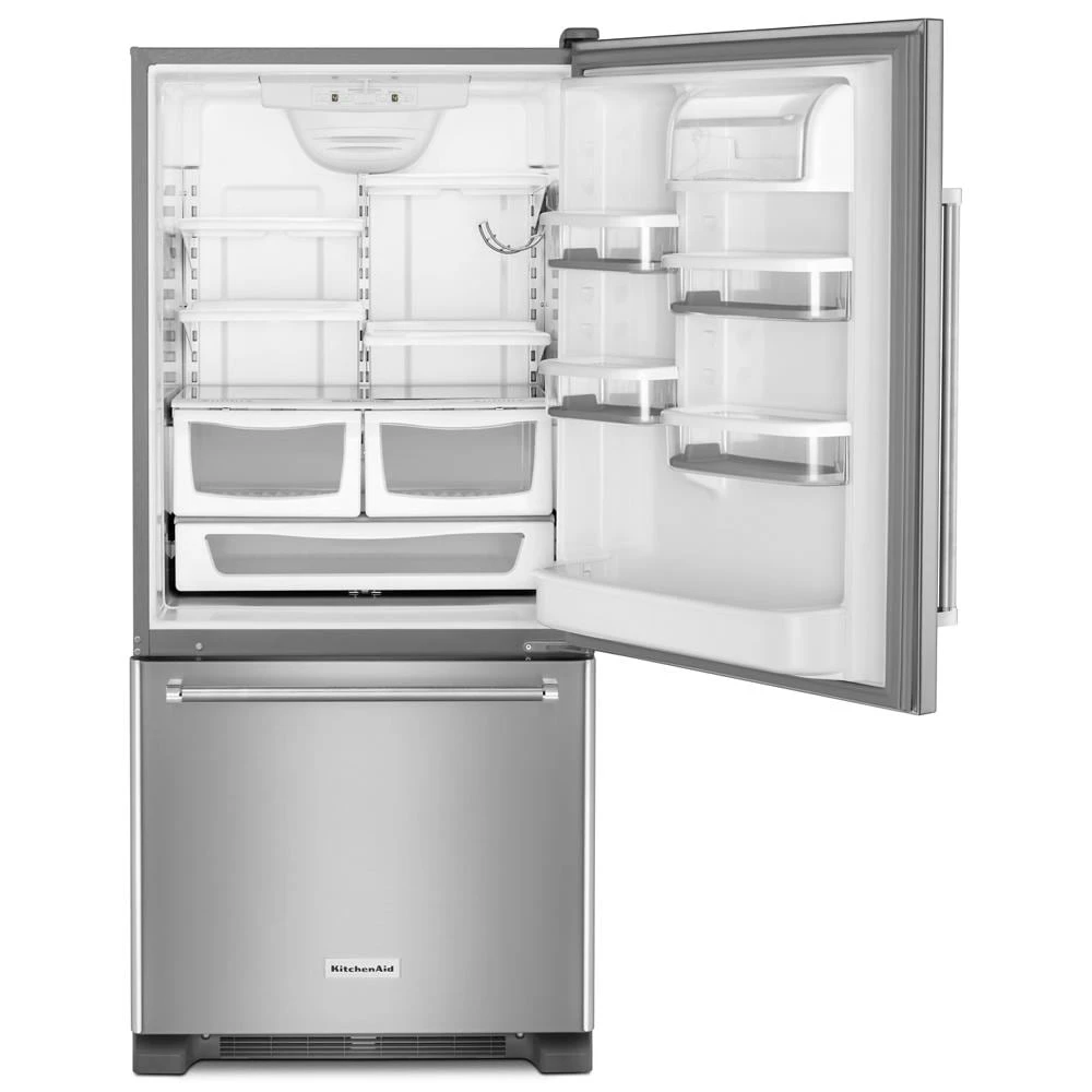 19 cu. ft. 30-Inch Width Full Depth Non Dispense Bottom Mount Refrigerator KRBR109ESS