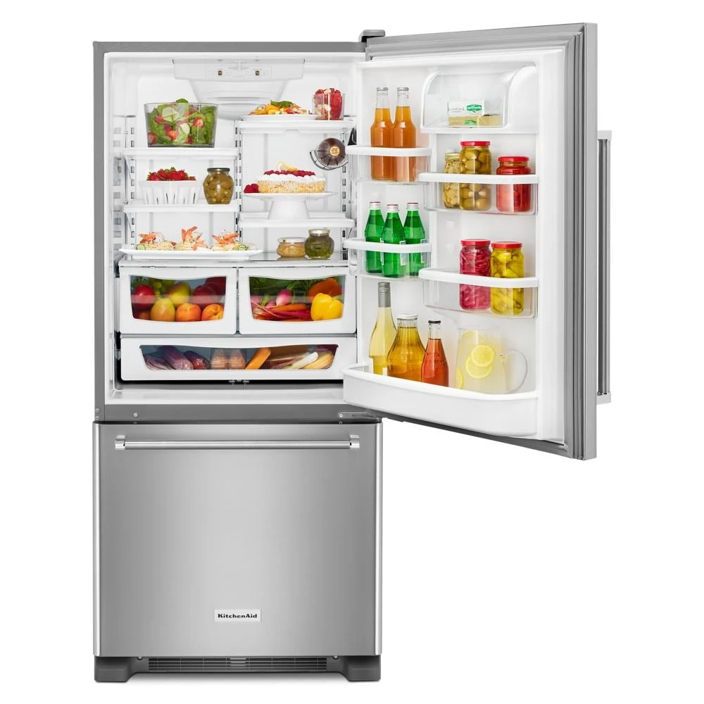 19 cu. ft. 30-Inch Width Full Depth Non Dispense Bottom Mount Refrigerator KRBR109ESS
