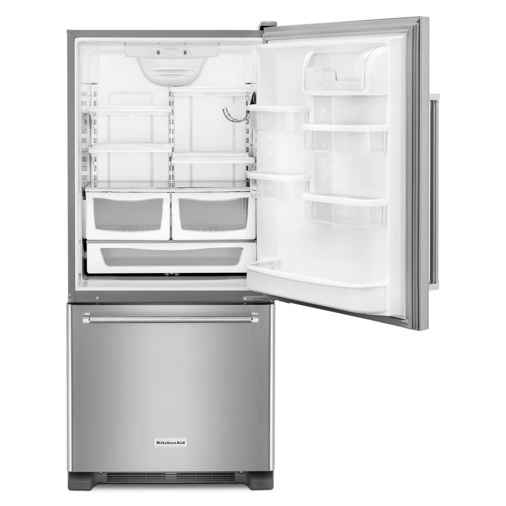 19 cu. ft. 30-Inch Width Full Depth Non Dispense Bottom Mount Refrigerator KRBR109ESS