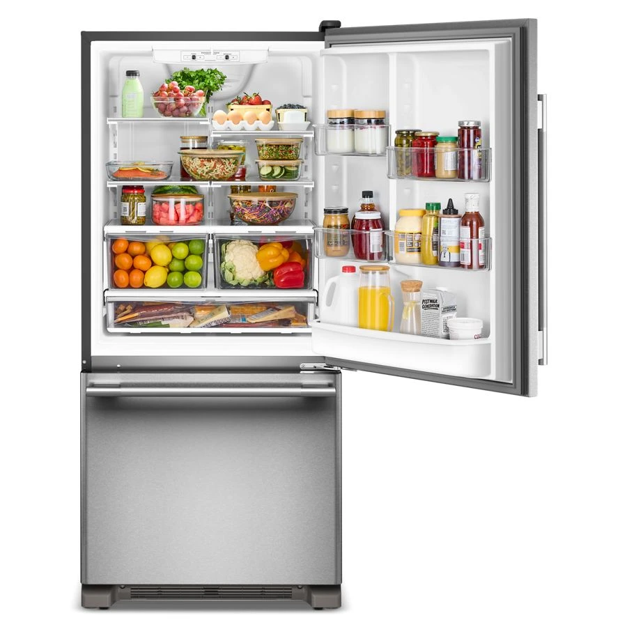 19 Cu. Ft. 30-Inch Standard-Depth Bottom Mount Refrigerator with Right Door Swing KRBR130SPS