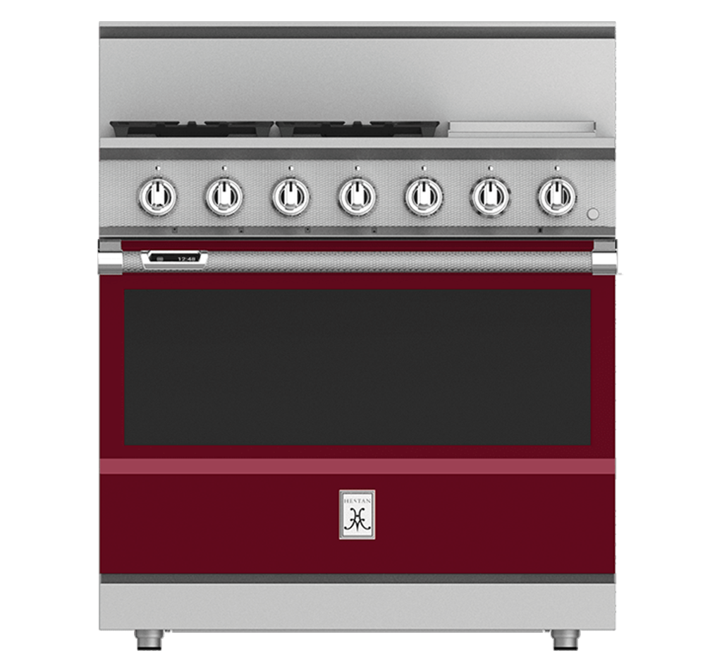 36" 4-Burner Dual Fuel Range with 12" Griddle KRD364GDBG