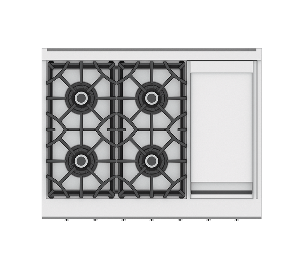 36" 4-Burner Dual Fuel Range with 12" Griddle KRD364GDBG
