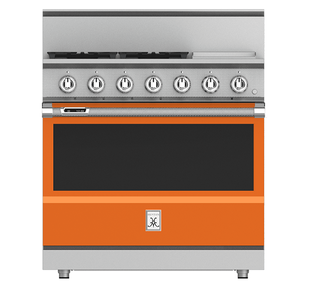36" 4-Burner Dual Fuel Range with 12" Griddle KRD364GDOR