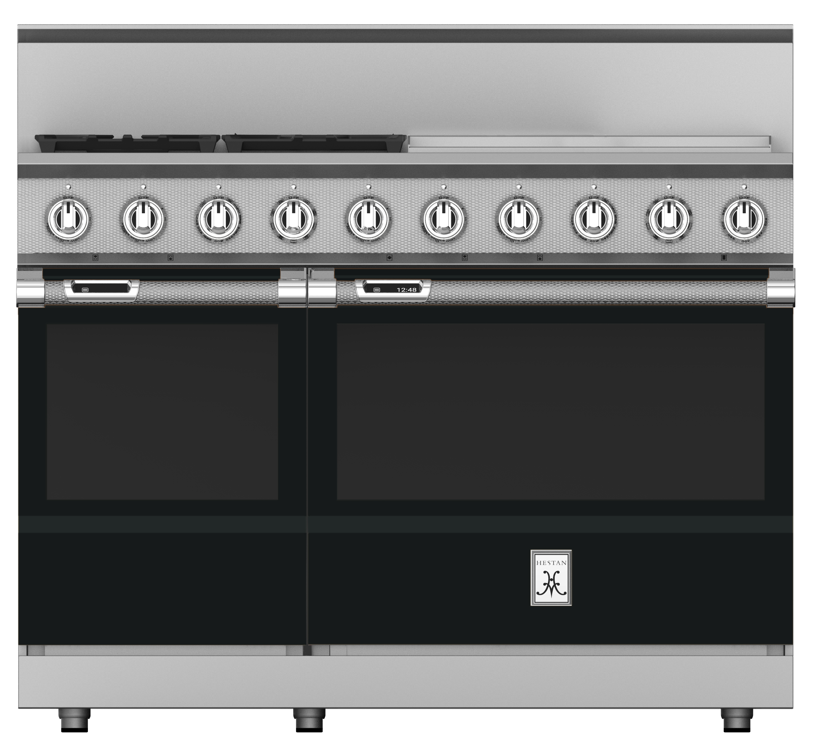 48" 4-Burner Dual Fuel Range with 24" Griddle KRD484GDBK