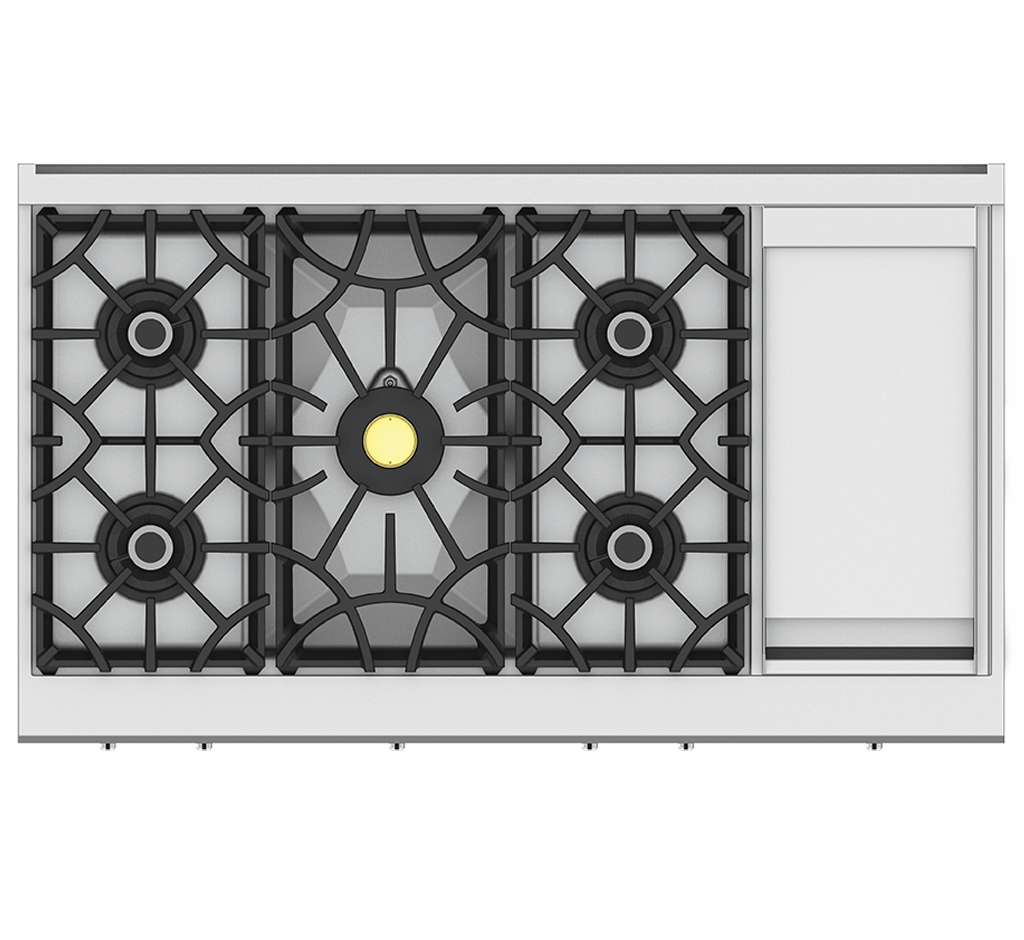 48" 5-Burner Dual Fuel Range with 12" Griddle KRD485GDBK