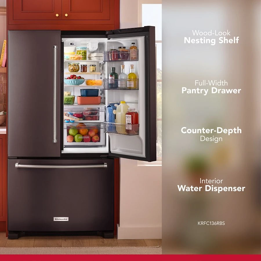 20 Cu. Ft. 36-inch Width Counter-depth French Door Refrigerator With Interior Dispense KRFC136RBS