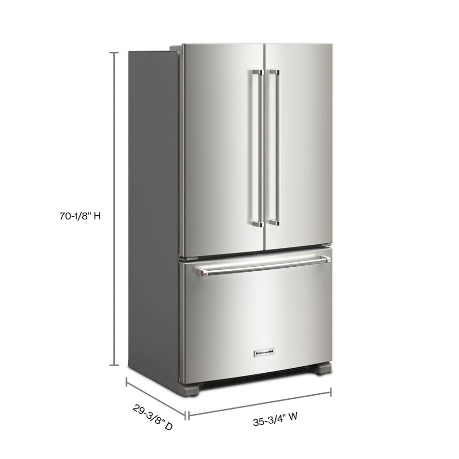 20 cu. ft. 36-Inch Width Counter-Depth French Door Refrigerator with Interior Dispense KRFC136RPS