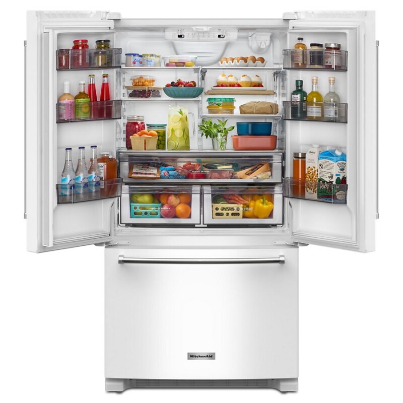 20 cu. ft. 36-Inch Width Counter-Depth French Door Refrigerator with Interior Dispense KRFC136RWH