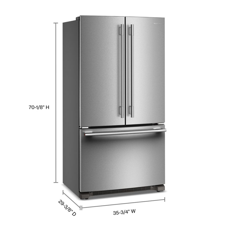 20 Cu. Ft. 36-Inch Counter-Depth French Door Refrigerator with Internal Water Dispenser KRFC136SPS