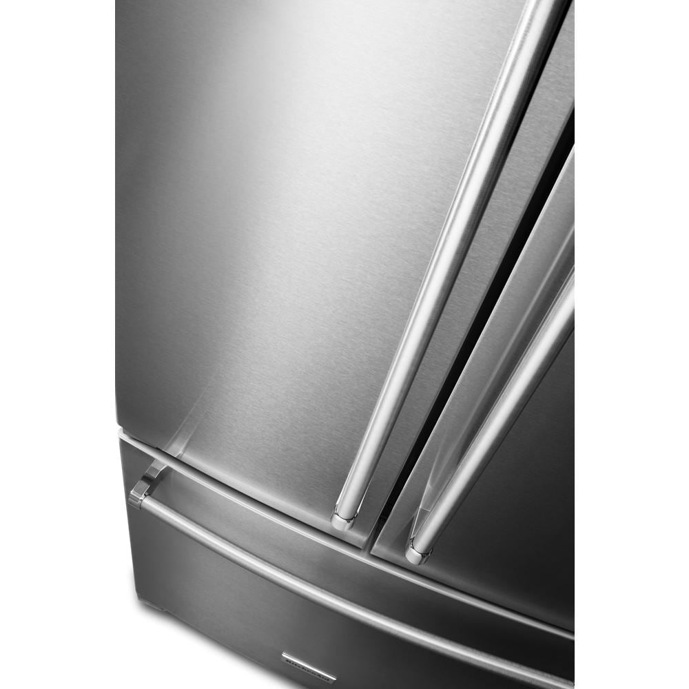 KitchenAid 20 cu. ft. 36" Counter-Depth French Door Refrigerator Stainless Steel KRFC300ESS Picture 1