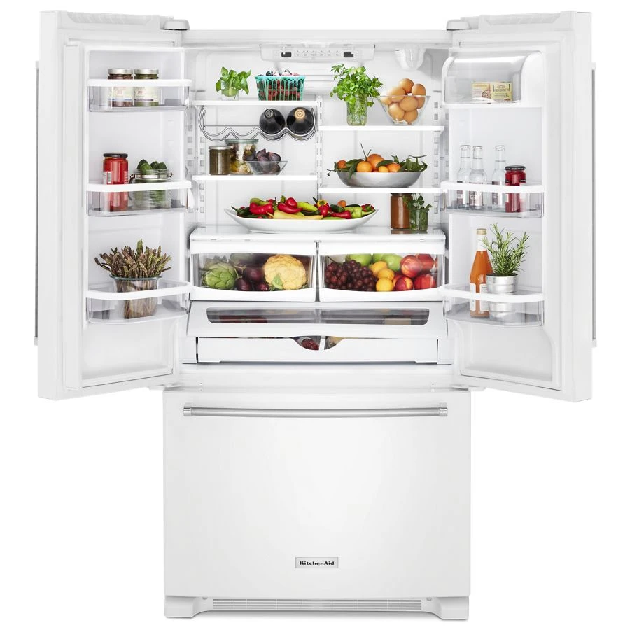 20 cu. ft. 36-Inch Width Counter-Depth French Door Refrigerator with Interior Dispense KRFC300EWH