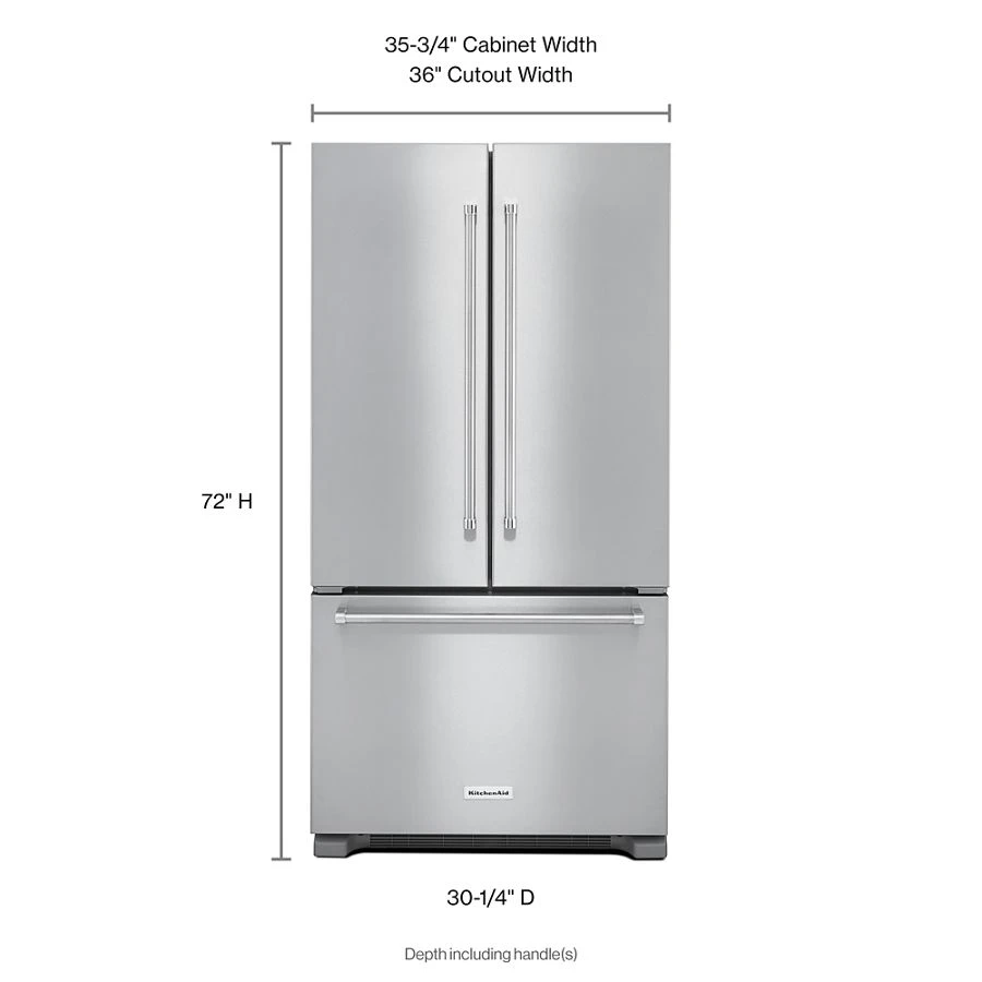 22 cu. ft. 36-Inch Width Counter Depth French Door Refrigerator with Interior Dispense KRFC302ESS