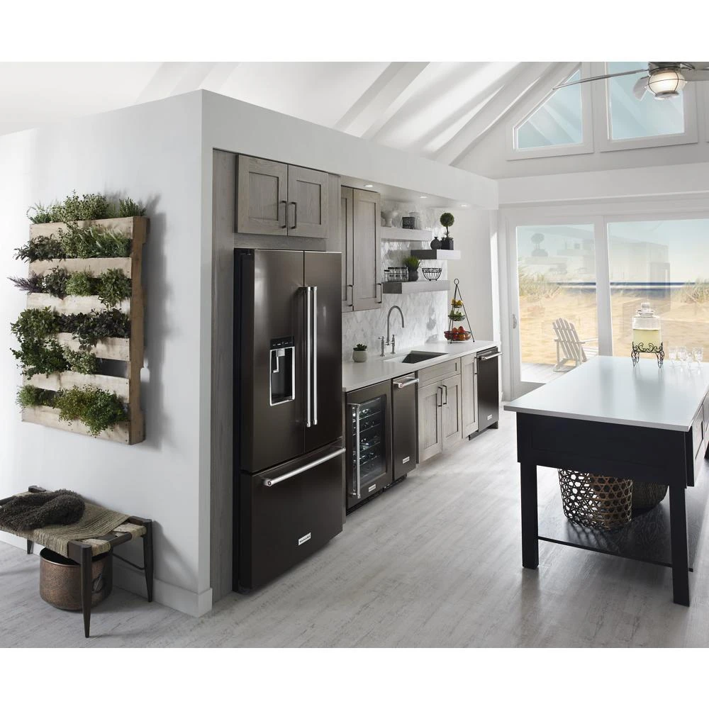 23.8 cu. ft. 36" Counter-Depth French Door Platinum Interior Refrigerator with PrintShield™ Finish KRFC704FBS