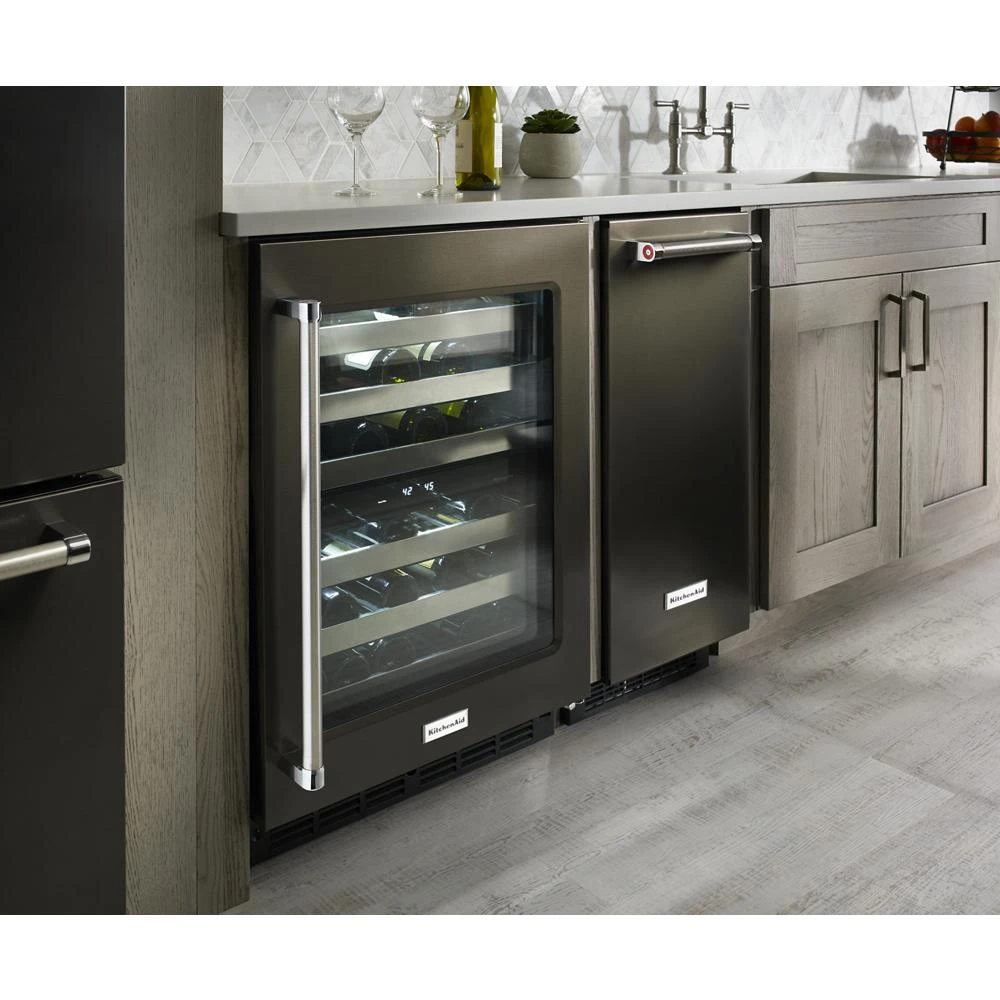 23.8 cu. ft. 36" Counter-Depth French Door Platinum Interior Refrigerator with PrintShield™ Finish KRFC704FBS