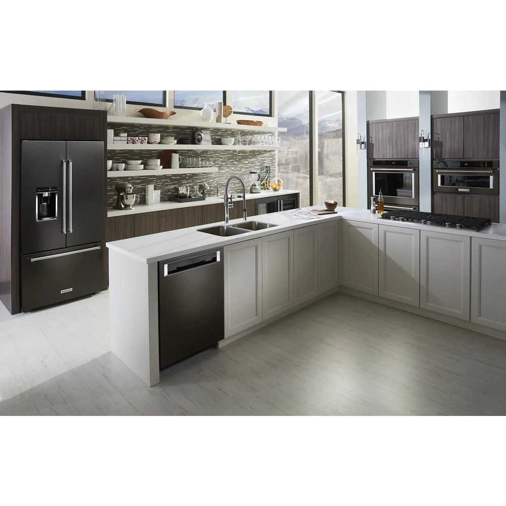 23.8 cu. ft. 36" Counter-Depth French Door Platinum Interior Refrigerator with PrintShield™ Finish KRFC704FBS