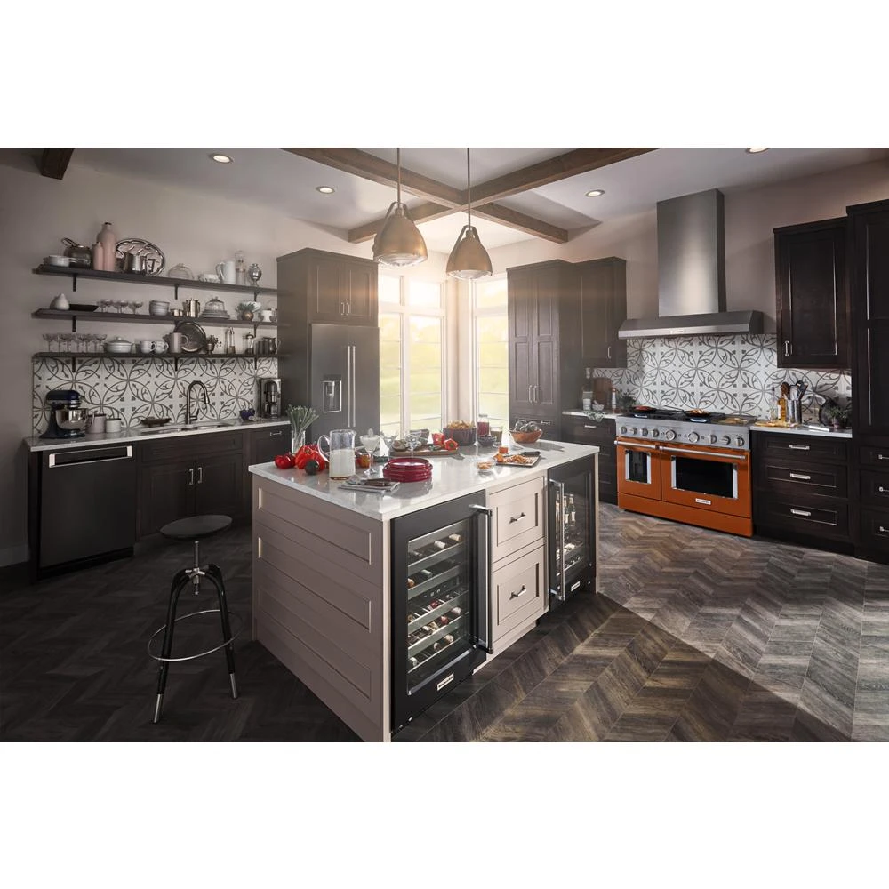 23.8 cu. ft. 36" Counter-Depth French Door Platinum Interior Refrigerator with PrintShield™ Finish KRFC704FBS