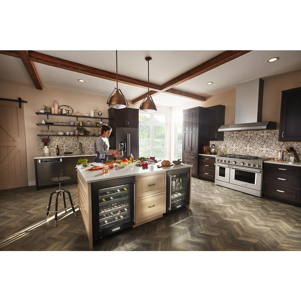 23.8 cu. ft. 36" Counter-Depth French Door Platinum Interior Refrigerator with PrintShield™ Finish KRFC704FBS