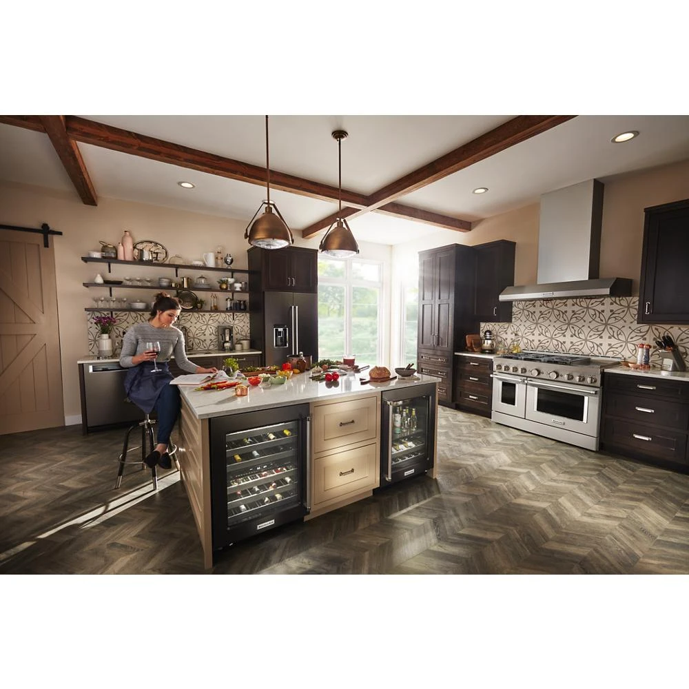 23.8 cu. ft. 36" Counter-Depth French Door Platinum Interior Refrigerator with PrintShield™ Finish KRFC704FBS