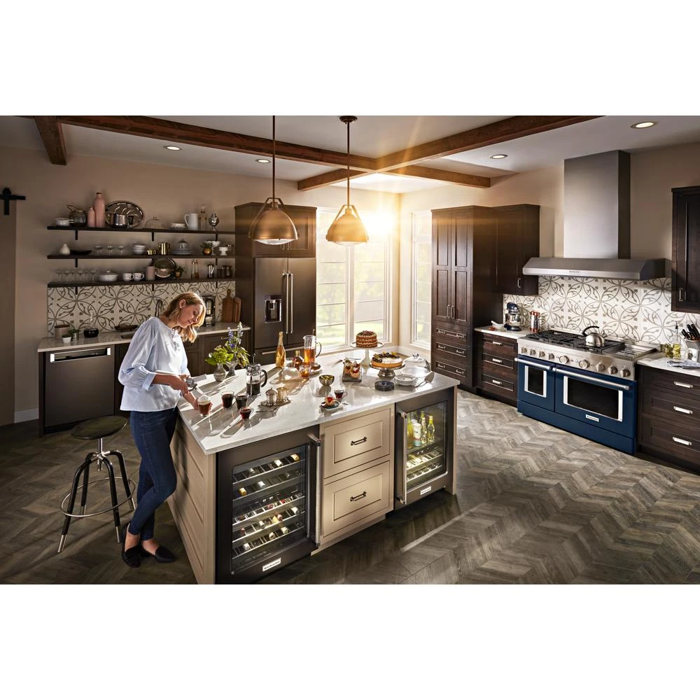 23.8 cu. ft. 36" Counter-Depth French Door Platinum Interior Refrigerator with PrintShield™ Finish KRFC704FBS