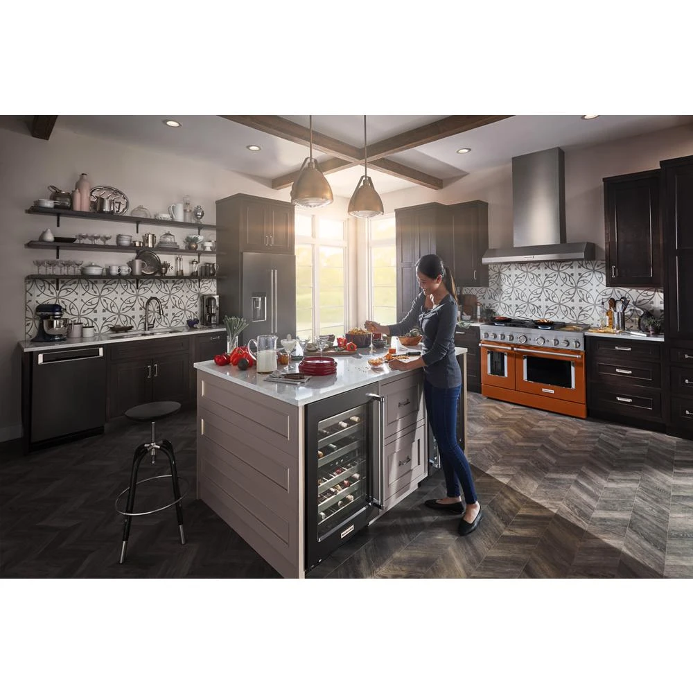 23.8 cu. ft. 36" Counter-Depth French Door Platinum Interior Refrigerator with PrintShield™ Finish KRFC704FBS