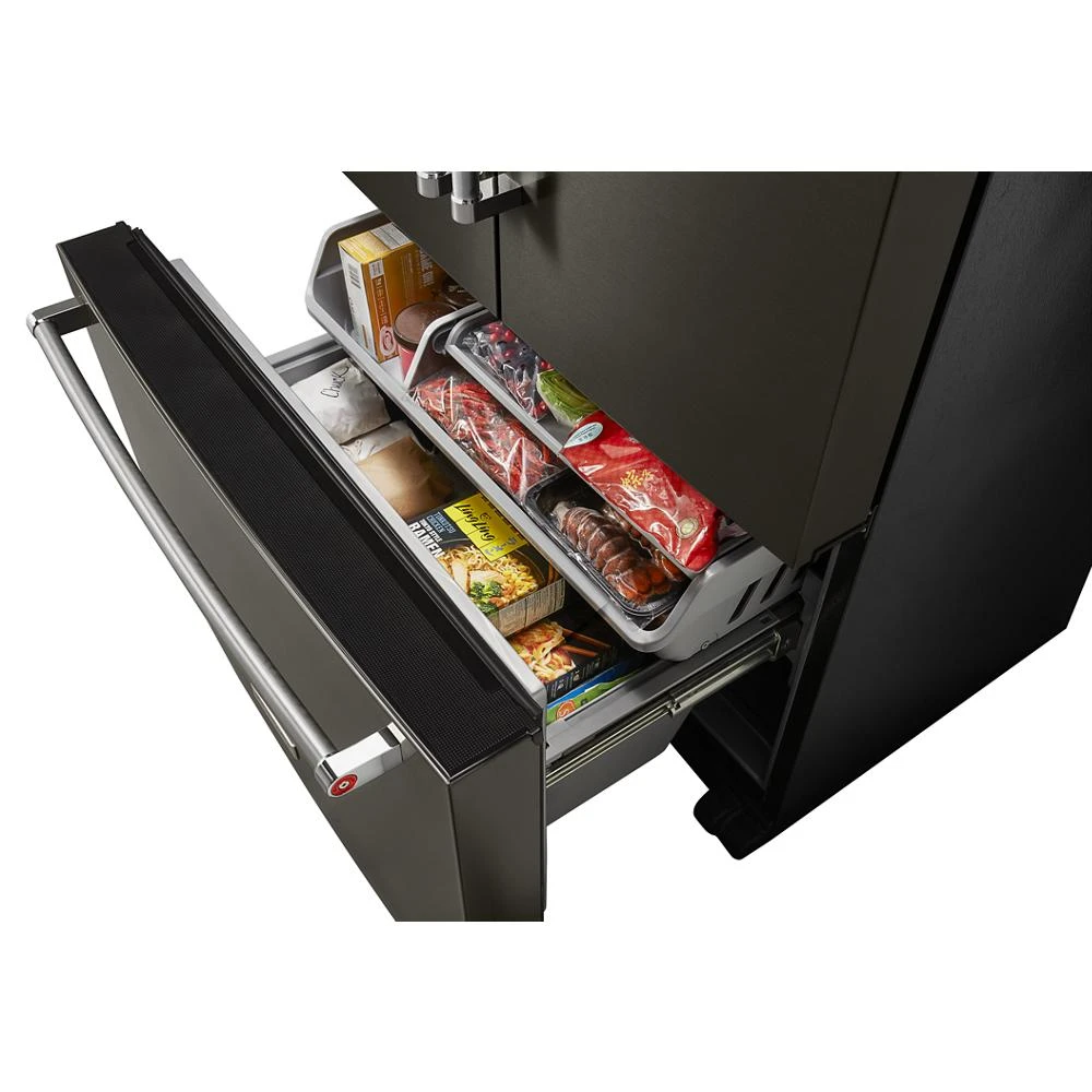 23.8 cu. ft. 36" Counter-Depth French Door Platinum Interior Refrigerator with PrintShield™ Finish KRFC704FBS