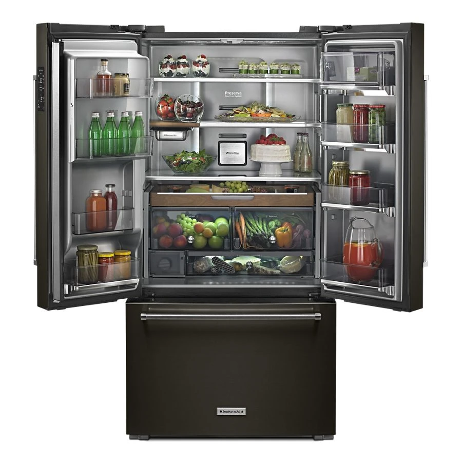 23.8 cu. ft. 36" Counter-Depth French Door Platinum Interior Refrigerator with PrintShield™ Finish KRFC704FBS