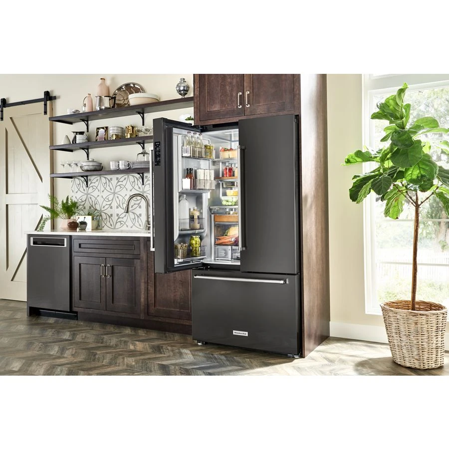 23.8 cu. ft. 36" Counter-Depth French Door Platinum Interior Refrigerator with PrintShield™ Finish KRFC704FBS