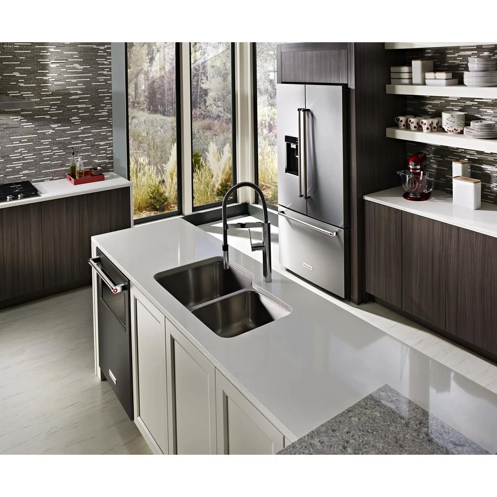 23.8 cu. ft. Counter-Depth French Door Platinum Interior Refrigerator with PrintShield™ Finish KRFC704FPS