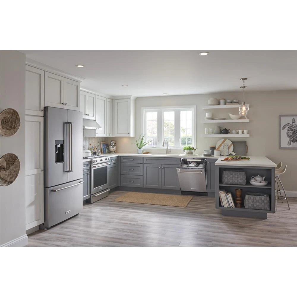 23.8 cu. ft. Counter-Depth French Door Platinum Interior Refrigerator with PrintShield™ Finish KRFC704FPS