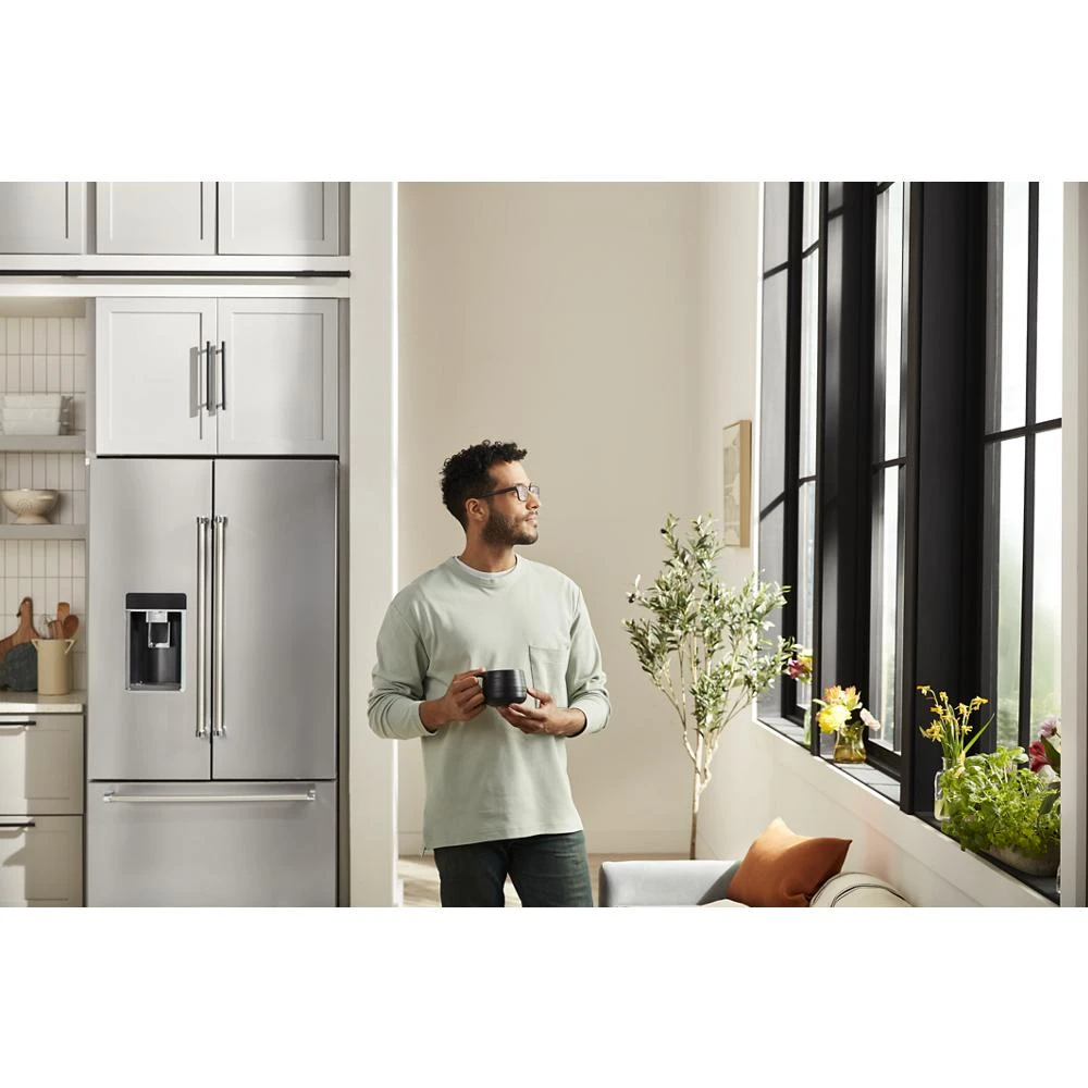 23.8 cu. ft. Counter-Depth French Door Platinum Interior Refrigerator with PrintShield™ Finish KRFC704FPS