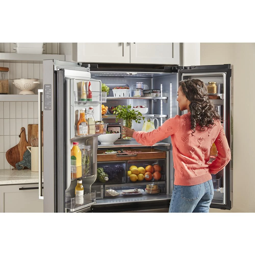 23.8 cu. ft. Counter-Depth French Door Platinum Interior Refrigerator with PrintShield™ Finish KRFC704FPS