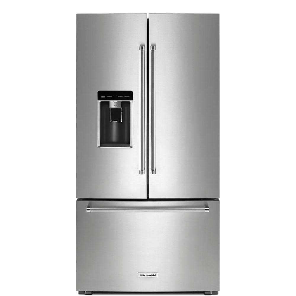 23.8 cu. ft. 36" Counter-Depth French Door Platinum Interior Refrigerator with PrintShield™ Finish KRFC704FBS